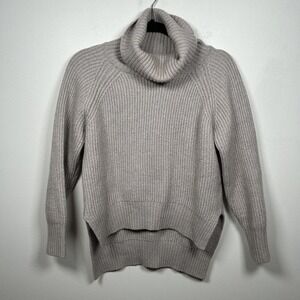 Aritzia Wilfred Free Women's Long Sleeve Wool Knit Sweater Small Gray Beige